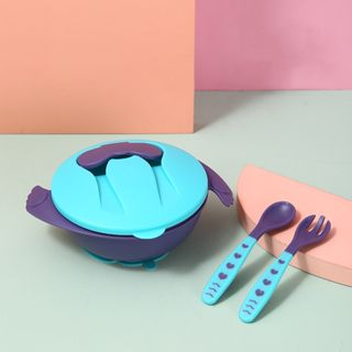 Dr.isla Set Perlengkapan Makan Bayi BT05 7Pcs Piring Mangkuk Sendok Garpu Sippy Cup Cele Foto 8