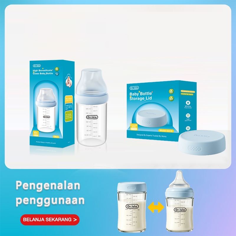 Botol ASI Kaca Dr.isla 90ml 160ml 240ml BPA Free Sertifikasi Kemenkes Foto 8