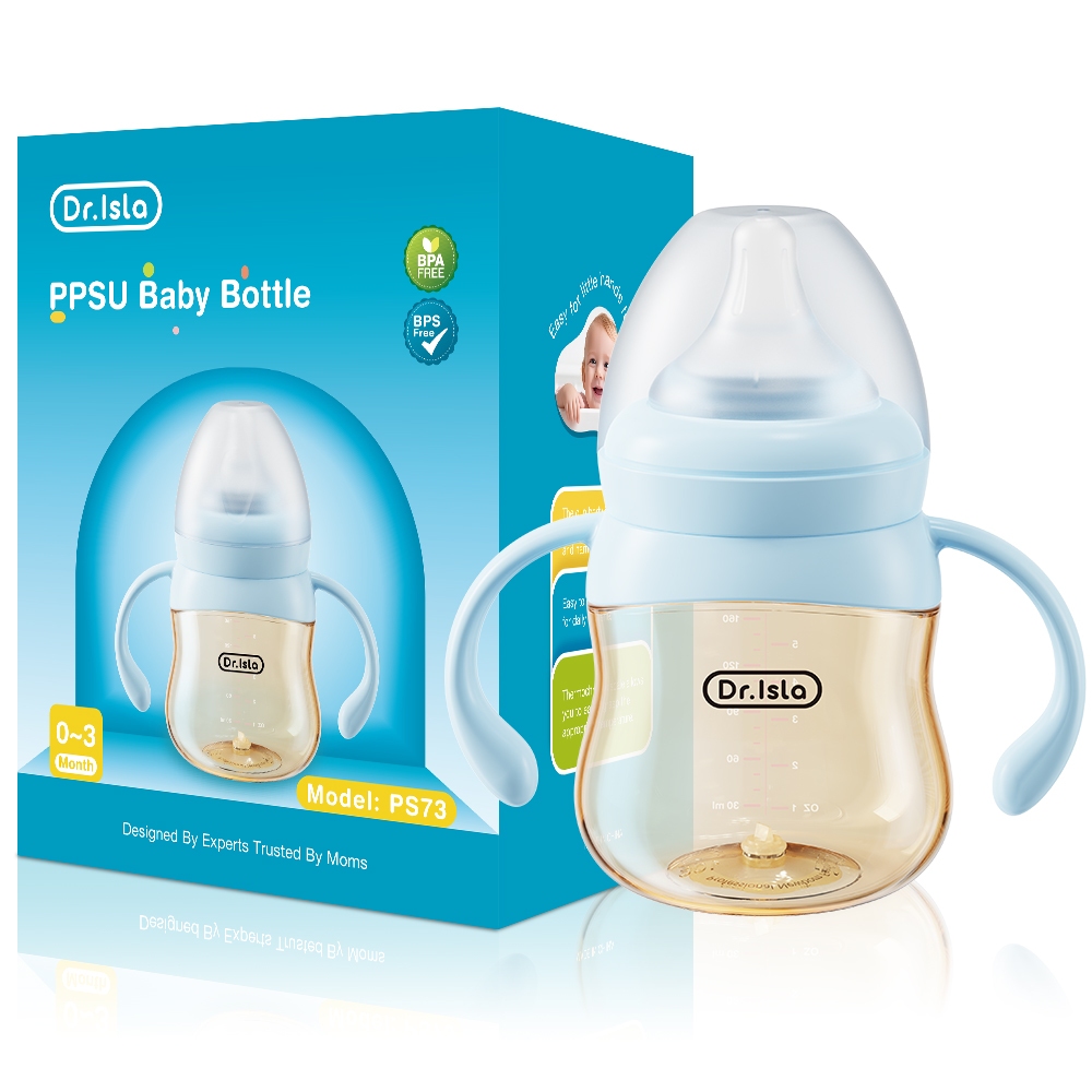 Botol Susu Bayi Dr.isla PS73 PPSU Anti Kolik Wide Neck dengan Gagang Foto 5