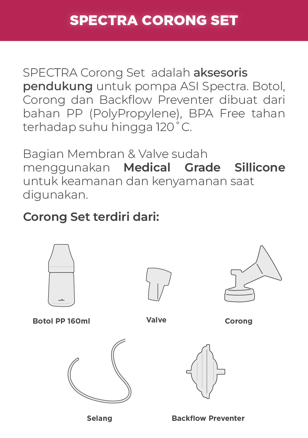 Spectra Breastshield Set 16mm XXS + Botol PP - Corong Pompa ASI Ukuran XXS Foto 5