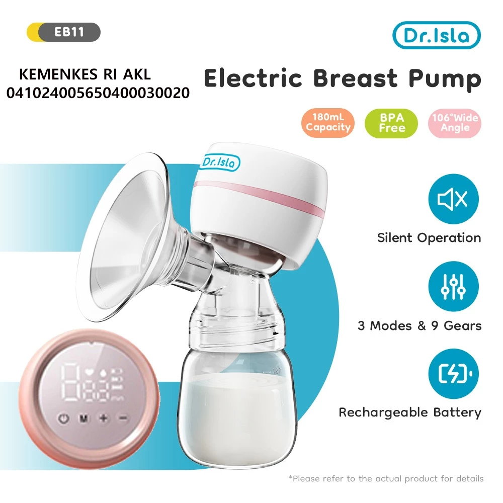 Pompa ASI Elektrik Dr.isla EB11 Portable USB Rechargeable Hisap Kuat 9 Level Foto 2