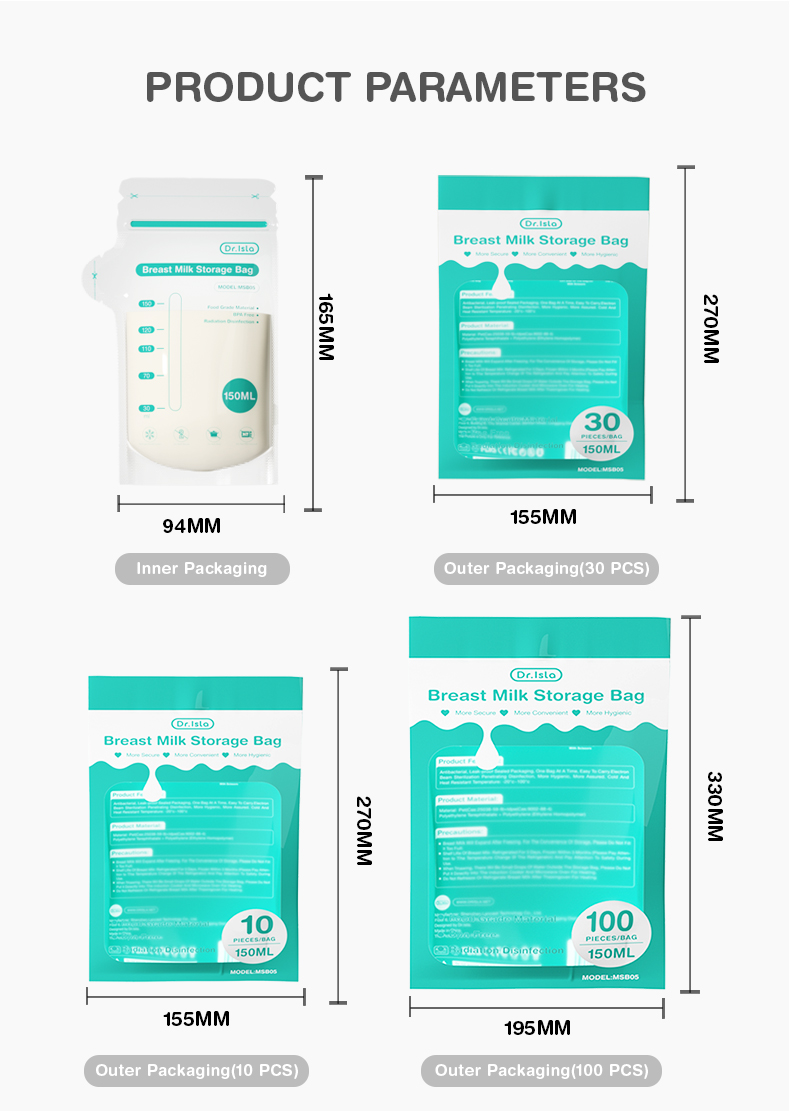 Dr.isla Kantong ASI Breastmilk Storage Bag 150ml 100 Pcs BPA Free MSB05 Foto 7
