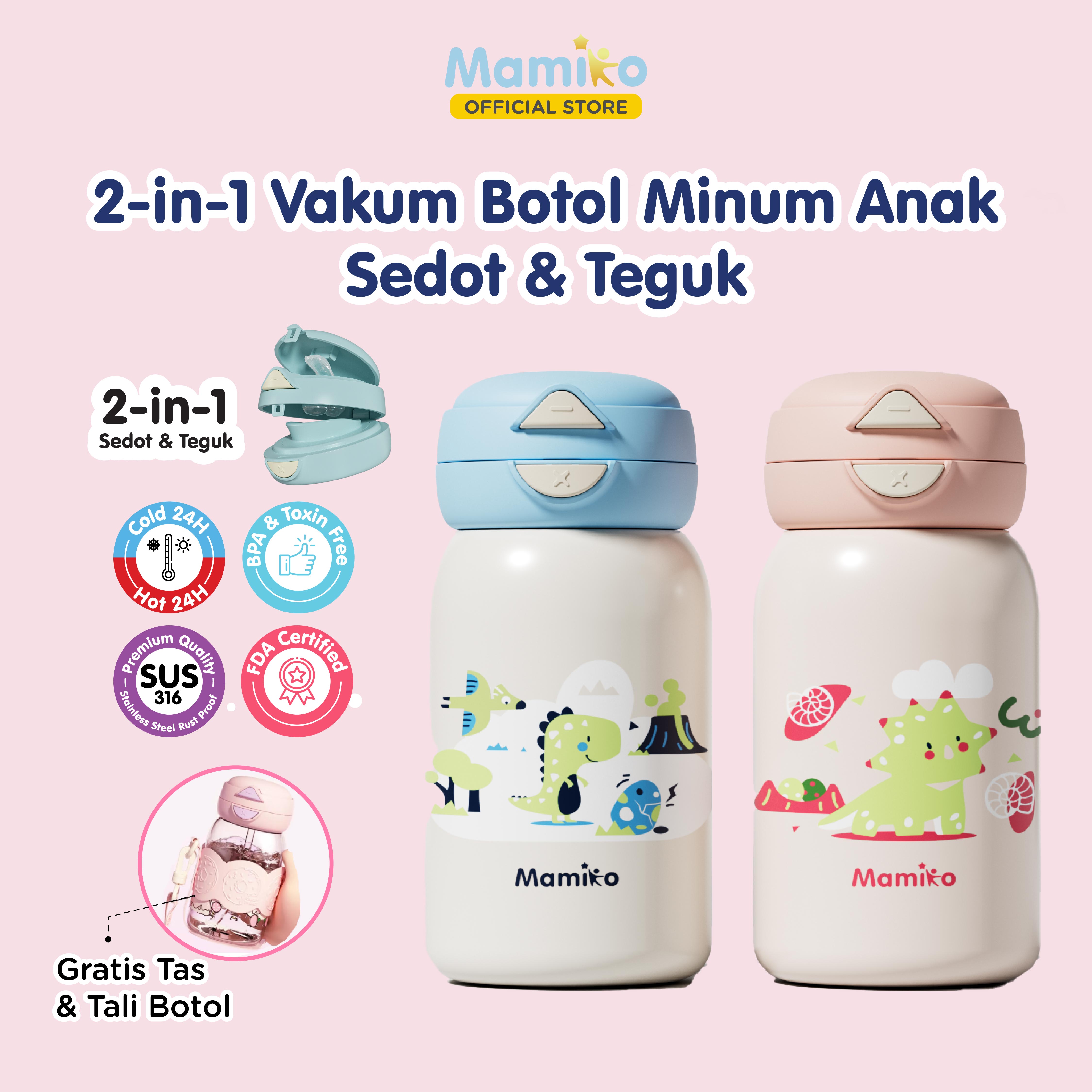 Botol Termos Mamiko Stainless Steel 316 550ml 2-in-1 Vakum Insulasi Sedotan & Teguk Foto 8