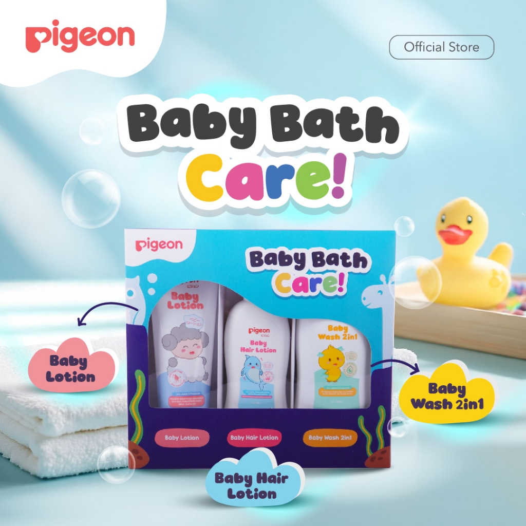 Pigeon Baby Bath Care Set Travel Kit Paket Perlengkapan Mandi Bayi 4 Item Foto 2