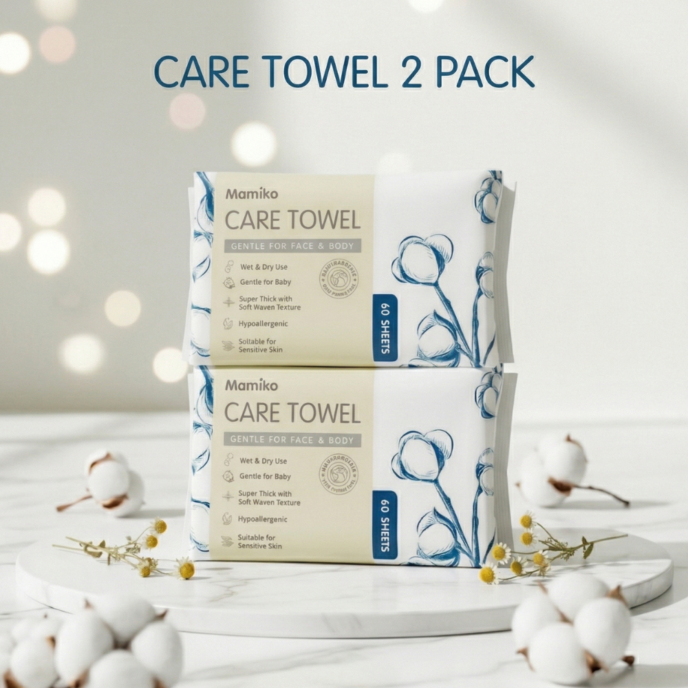 Mamiko Facial Care Towel Tisu Kering Bayi 60 Lembar Sisi 3D & Polos Tebal Foto 5