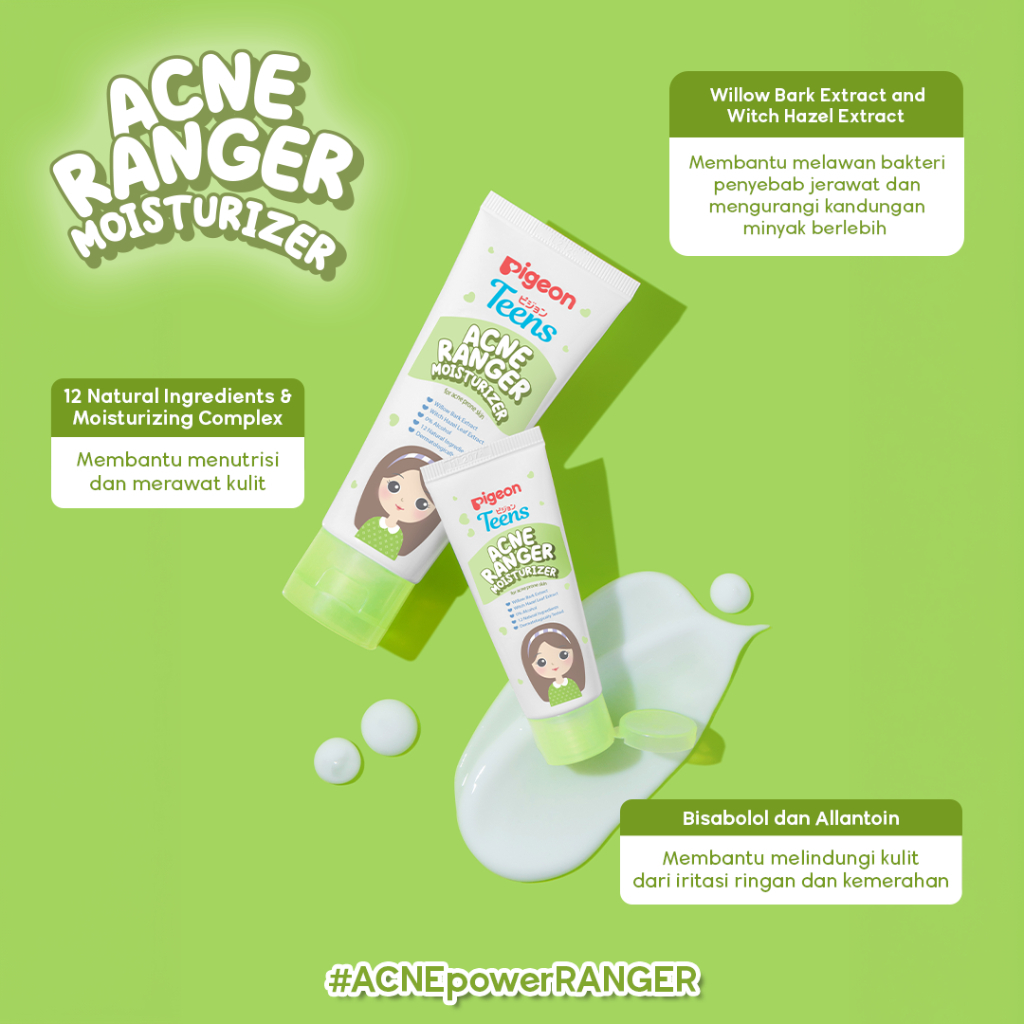 Pelembab Wajah Pigeon Teens Acne Ranger Moisturizer 50ml untuk Kulit Berjerawat Foto 2