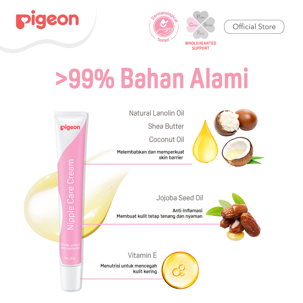 PIGEON Nipple Care Cream 20g Twin Pack Krim Pelembab & Perawatan Puting Lecet Halal Foto 3