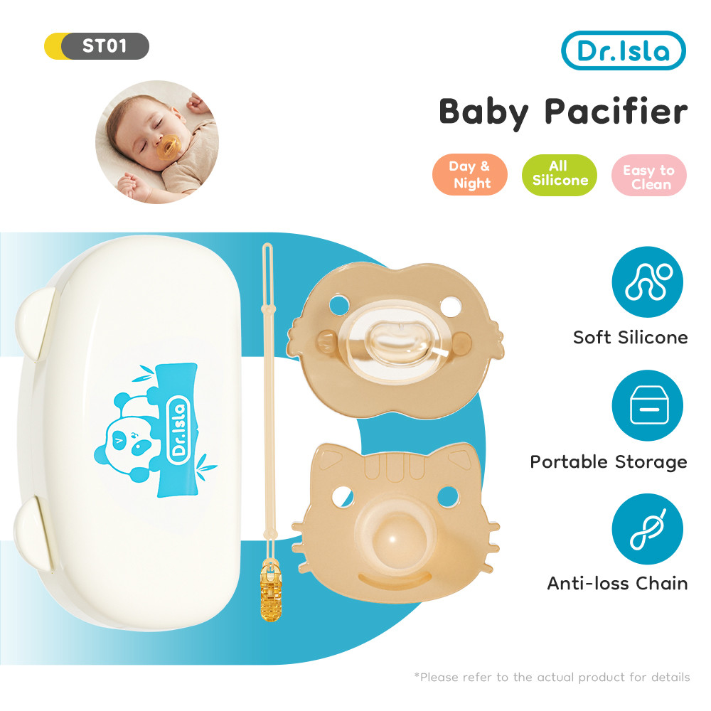 Dot Bayi Dr.isla ST10 Bebas BPA 2PCS Set Siang Malam untuk Bayi 0-3 Tahun