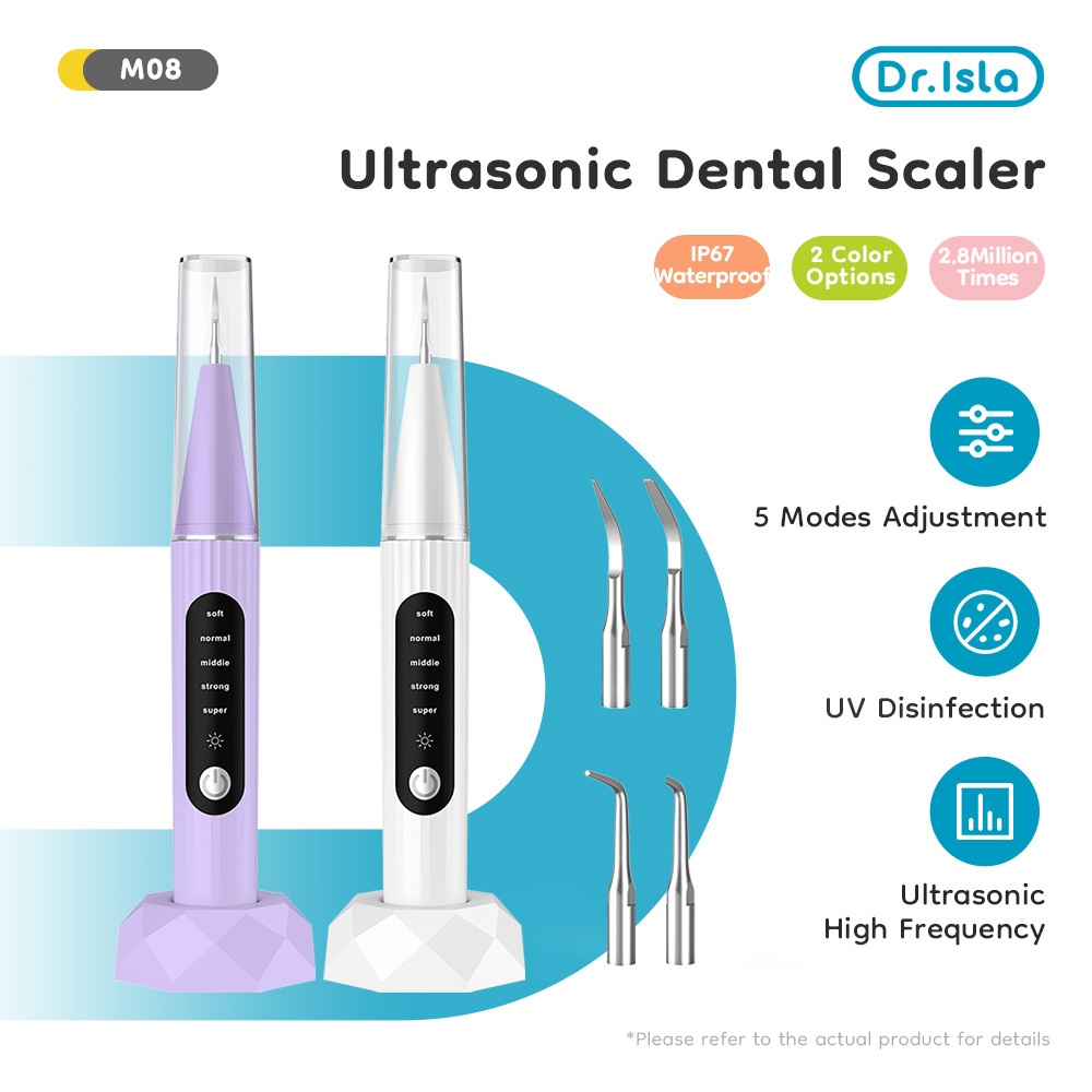 Dr.isla Pembersih Karang Gigi Electric Teeth Cleaner Ultrasonic Scaling Portable M08 USB Type-C