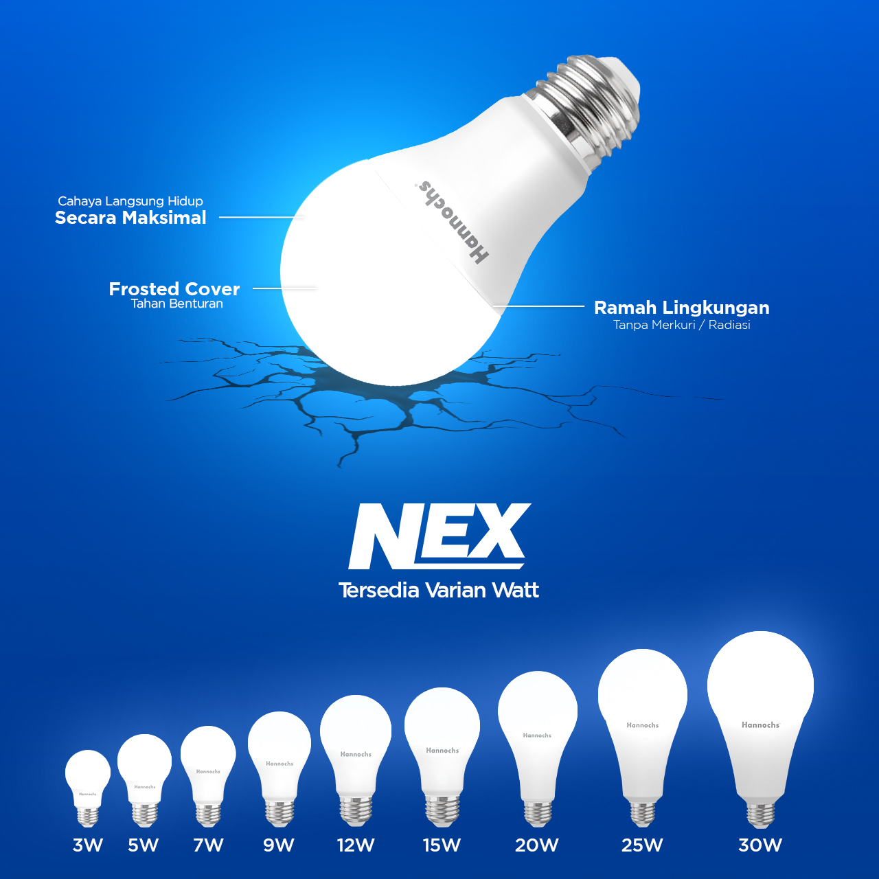 Bohlam LED Hannochs NEX 9W Daylight Foto 7