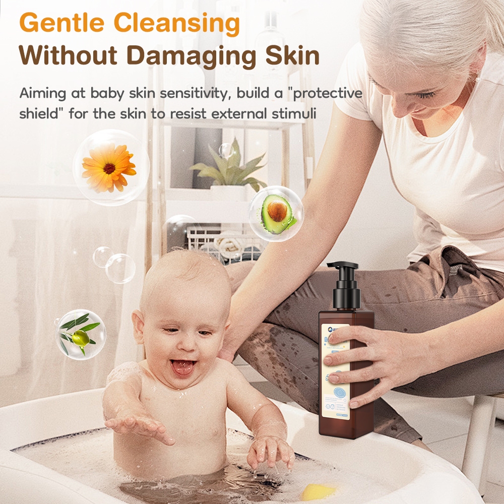 Avinie Sabun Mandi Bayi Cair 150ml BU06 BPOM Antibakteri Bahan Alami Marigold Foto 5