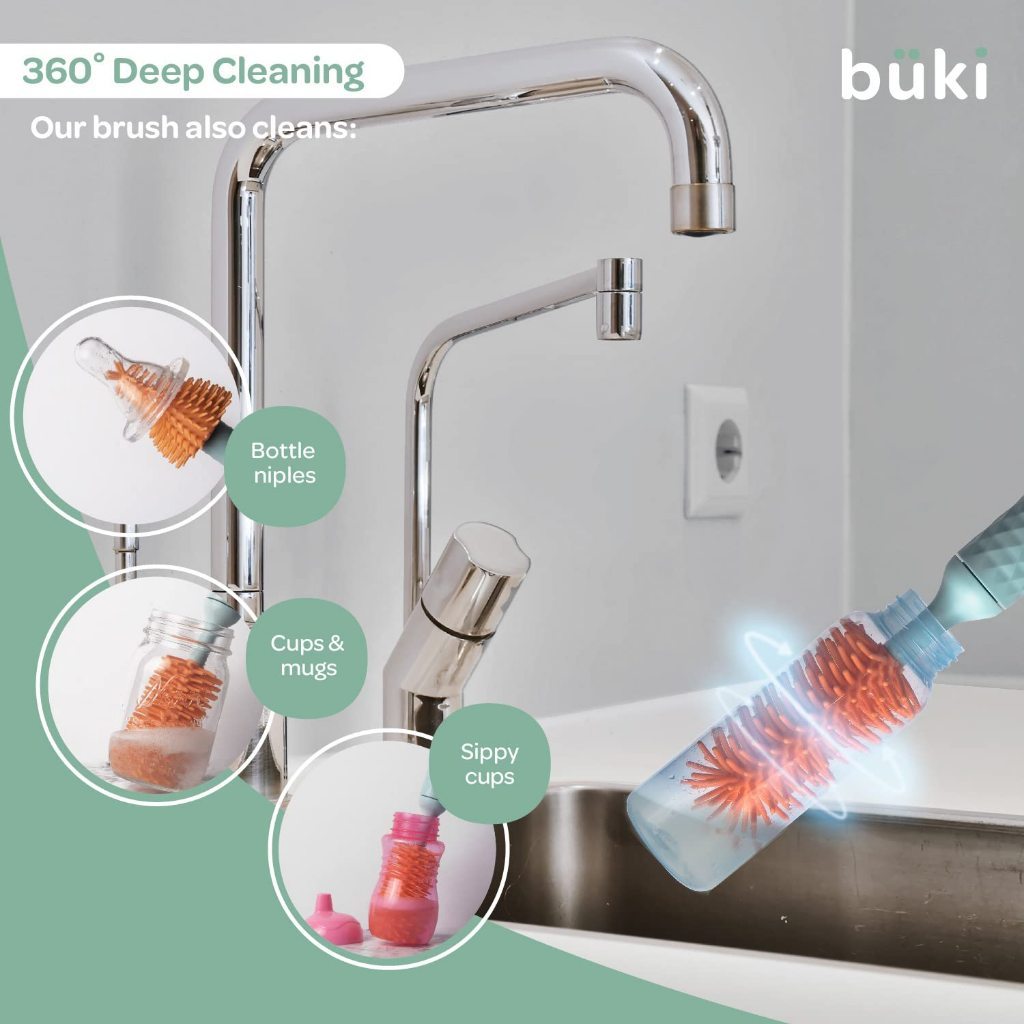 Dr.isla Sikat Botol Susu Bayi Elektrik USB 3 Kepala Silikon BPA Free IPX7 Foto 4
