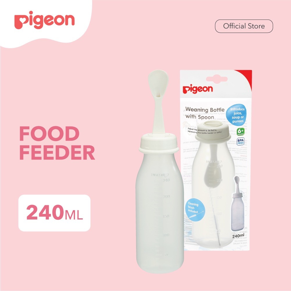 PIGEON Food Feeder Botol Sendok Bayi 120ml 240ml BPA Free Perlengkapan Makan