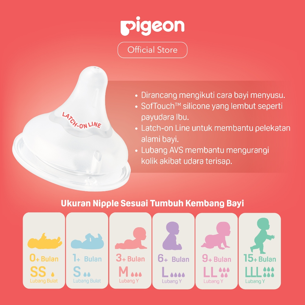 Dot Bayi Pigeon SofTouch Wide Neck 3pcs Blister Original Anti Kolik AVS Silikon Food Foto 3