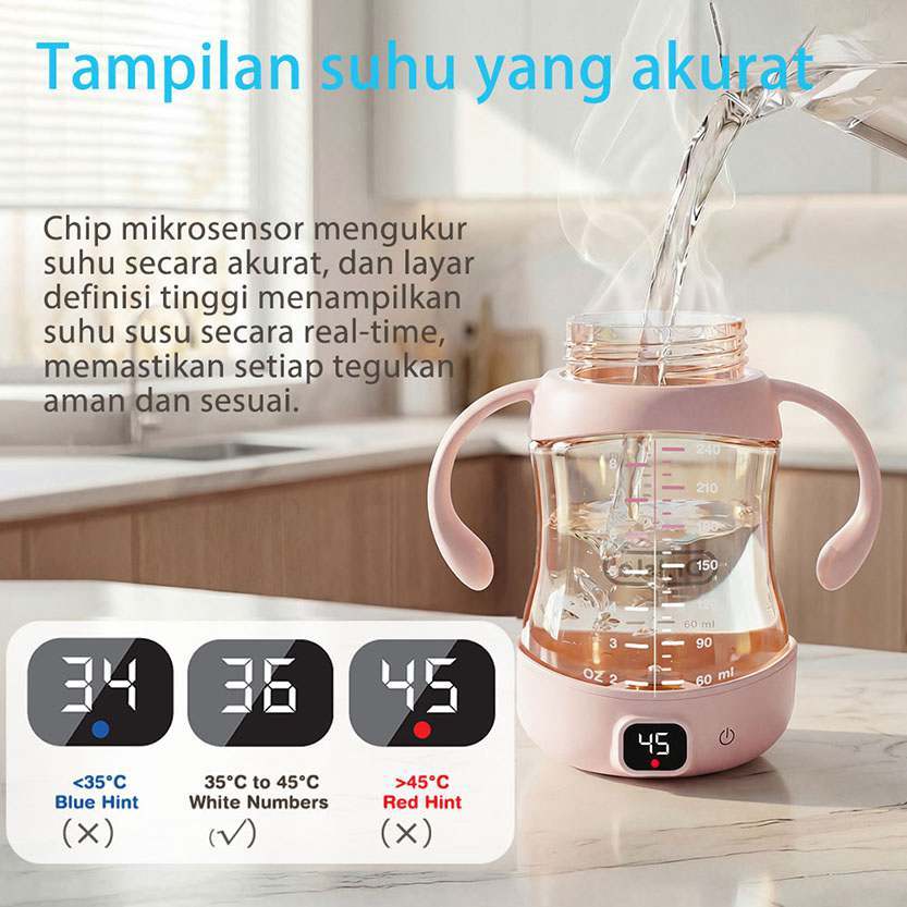 Botol Susu Bayi Dr.isla PS80 PPSU Sensor Suhu Digital Layar LED Anti Kolik Foto 2