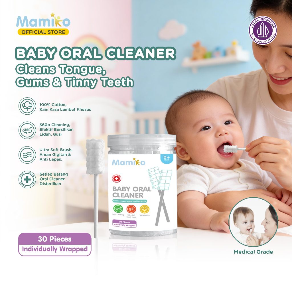 Mamiko Baby Oral Cleaner KUB 30 PCS Pembersih Lidah Gusi Bayi 0-3 Tahun
