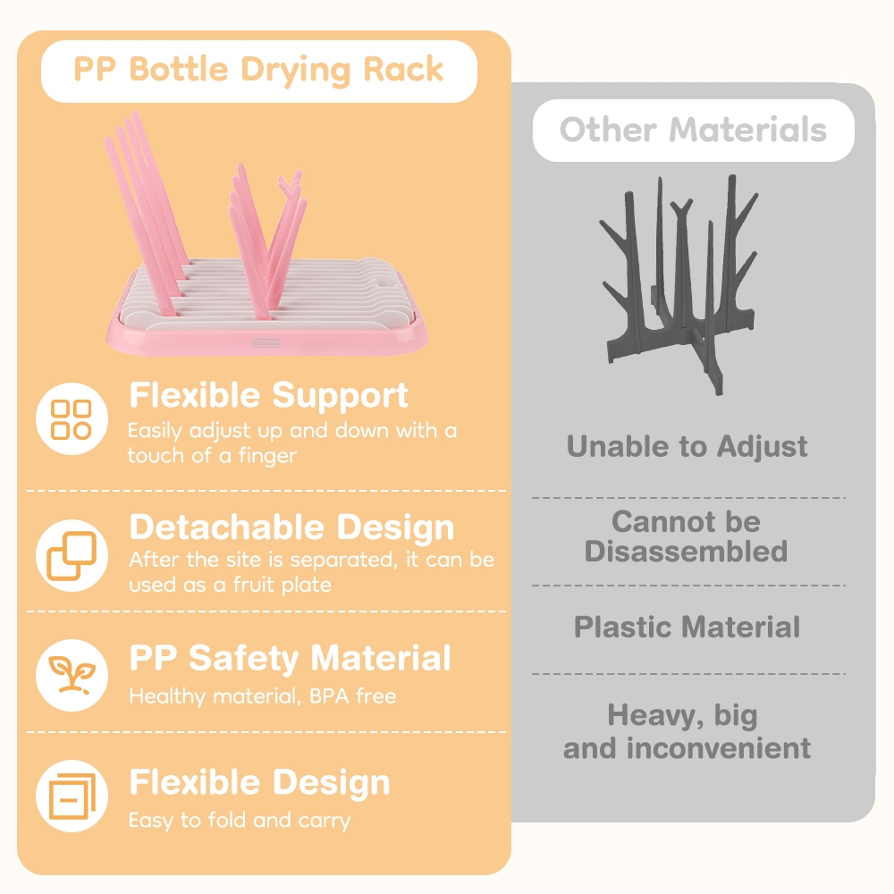 Rak Pengering Botol Susu Bayi Dr.isla CP20 Adjustable Portable Tempat Dot dan Sedotan Foto 3