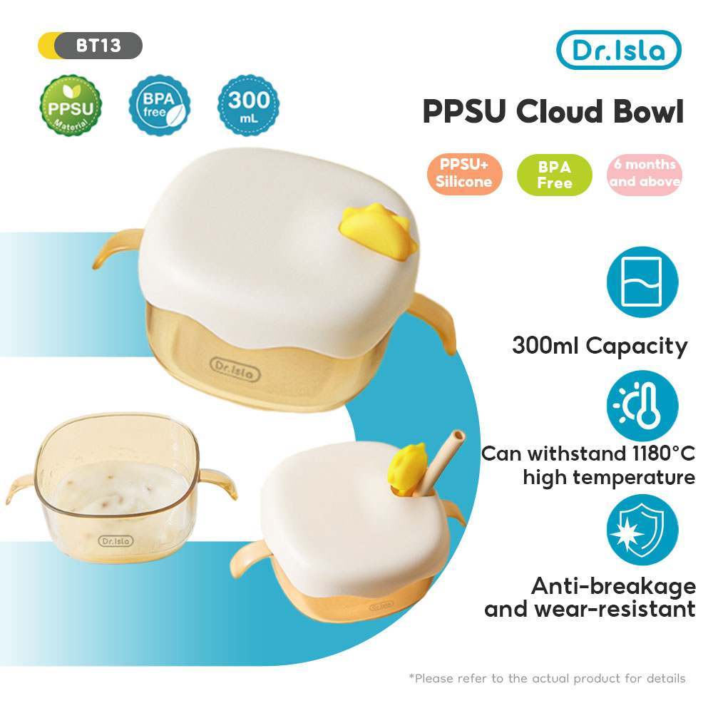 Dr.isla Mangkok Bayi PPSU BT13 Anti Tumpah Kapasitas 300ml BPA Free