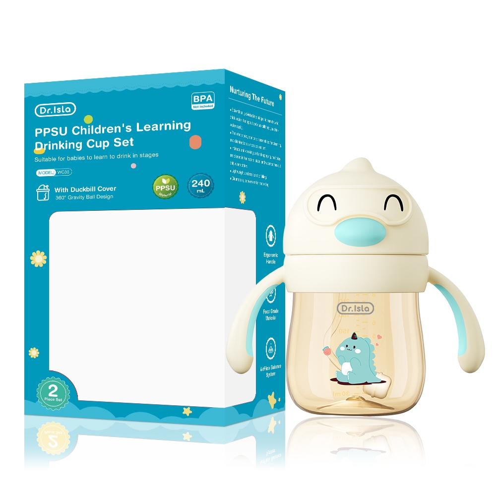 Dr.isla Dot Bayi Botol Minum PPSU 240ml Set WC35 dengan Tutup Duckbill & Corong Foto 5