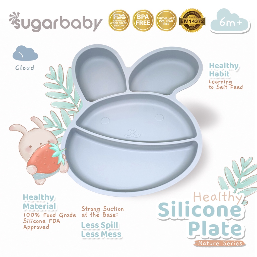 Piring Silikon Bayi Sugarbaby Healthy Silicone Plate Nature Series Food Grade FDA Foto 7