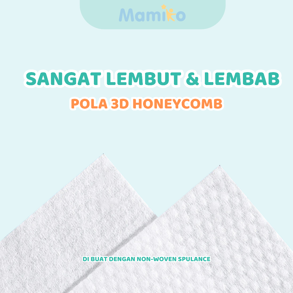 Mamiko Pure Water Baby Wipes Tisu Basah Bayi 10s No Alkohol No Perfume Foto 3