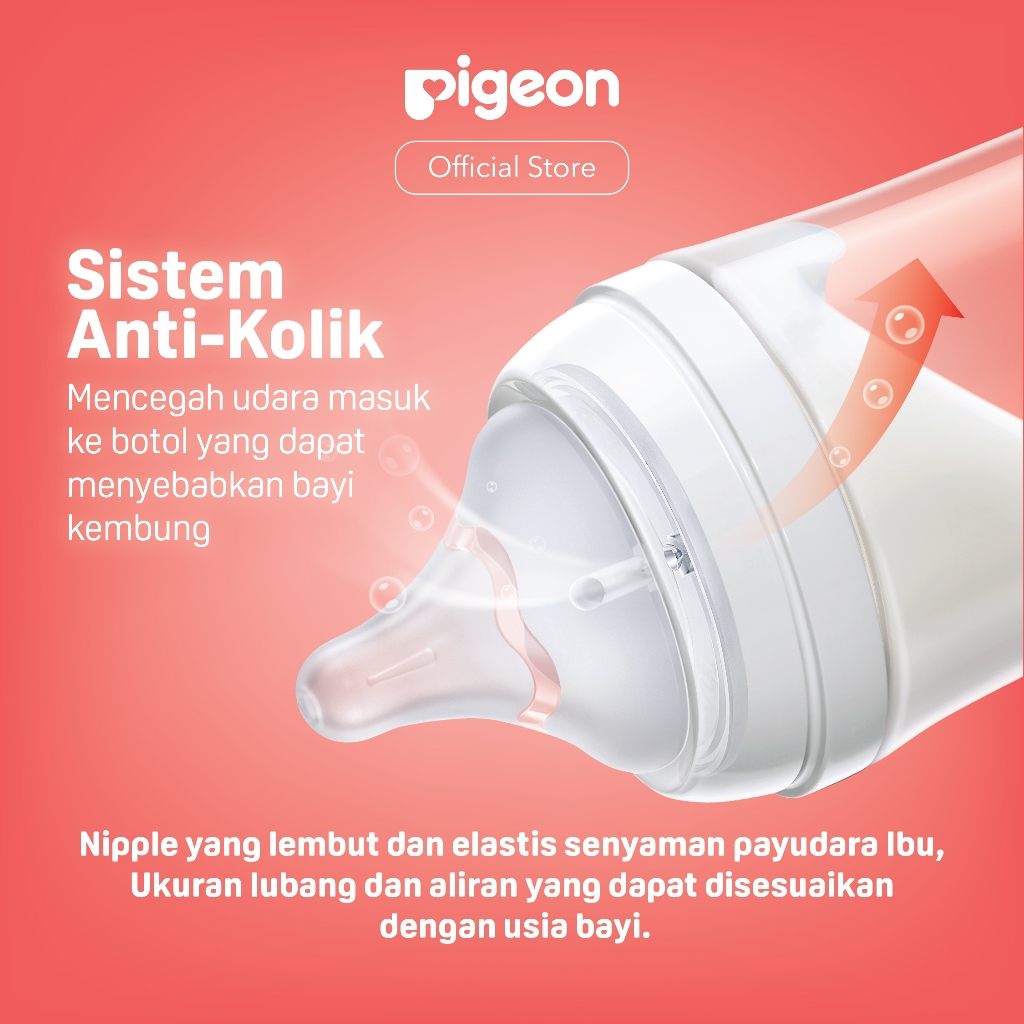 Dot Bayi Pigeon SofTouch Wide Neck 3pcs Blister Original Anti Kolik AVS Silikon Food Foto 2