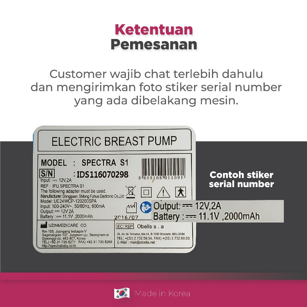 Adaptor Charger Spectra 5V 2A Type C untuk Pompa ASI H1 Lite H1 Premium Foto 2