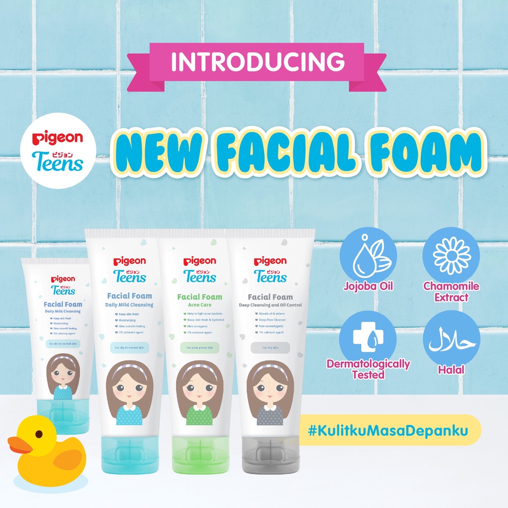 PIGEON Teens Facial Foam Daily Mild Cleansing 40 ml untuk Kulit Normal-Kering Foto 3