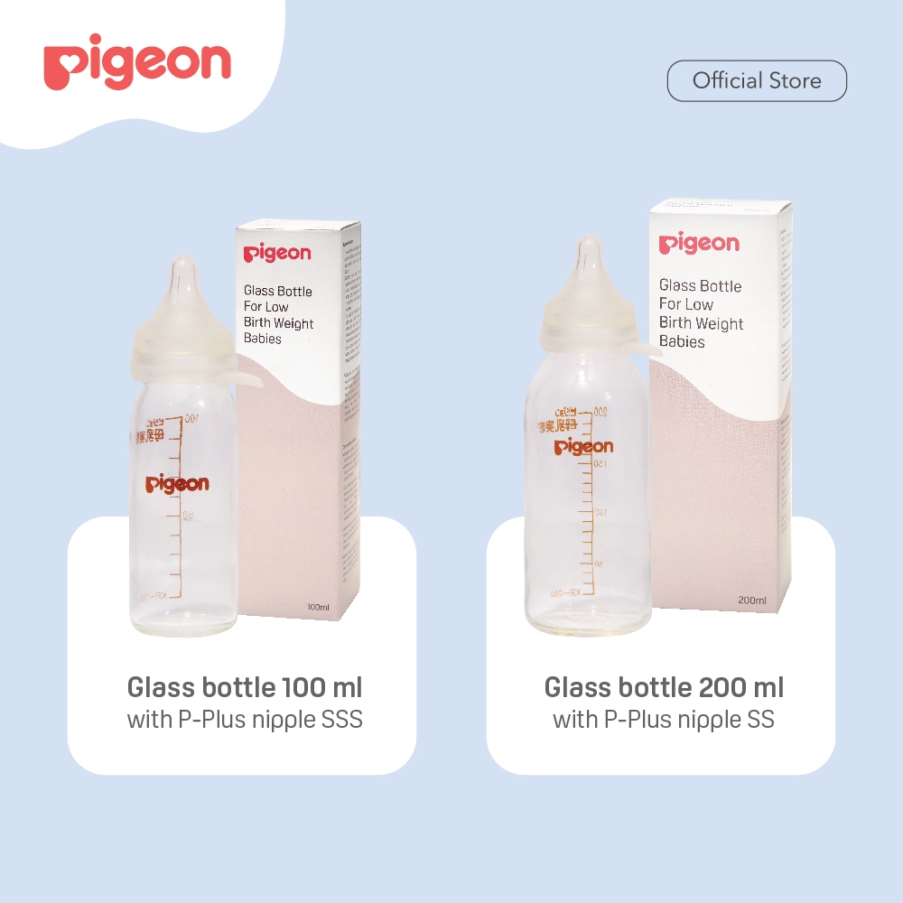 Botol Susu Kaca Pigeon Borosilicate untuk Bayi Prematur & Berat Lahir Rendah Foto 2