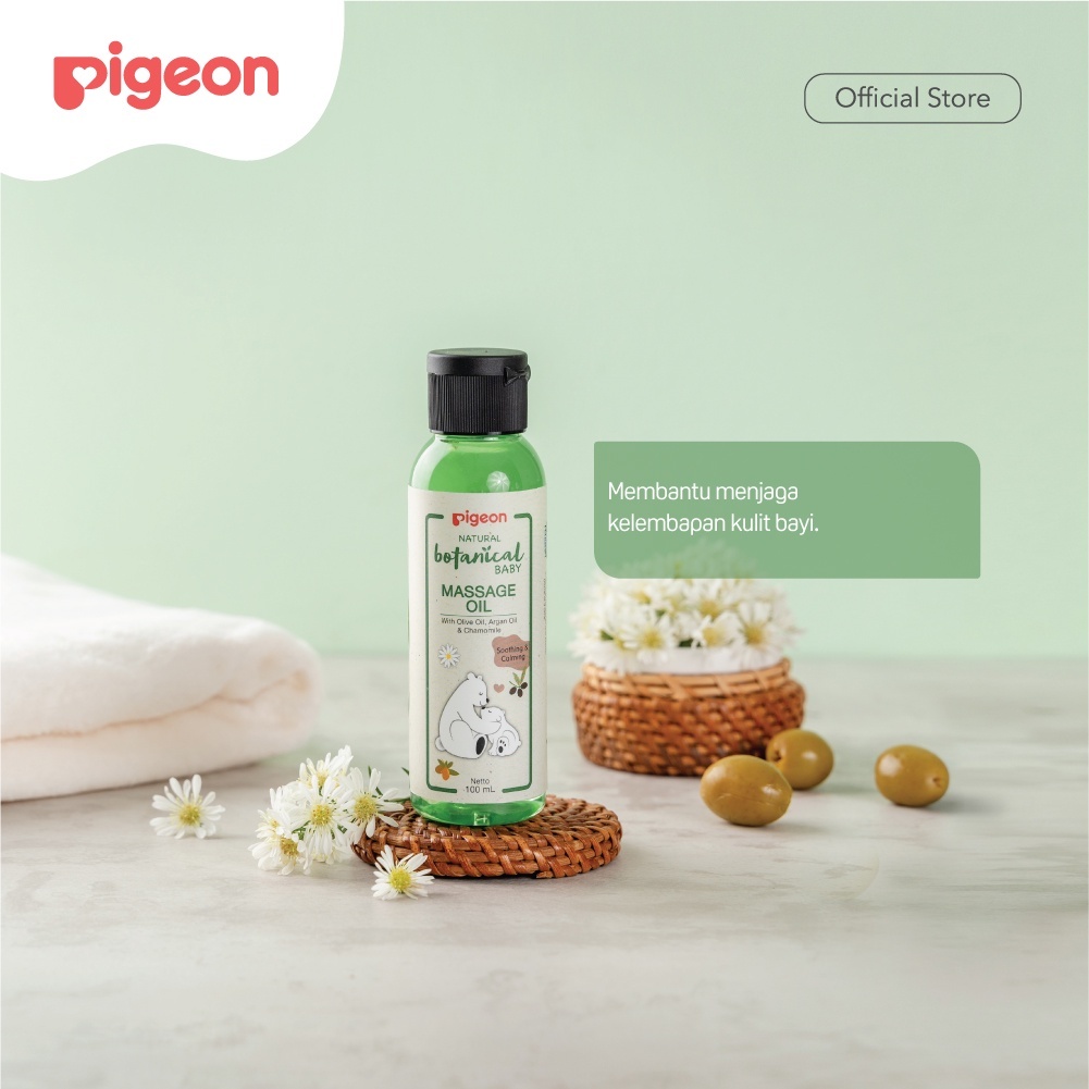 Pigeon Botanical Bundling Pack Baby Massage Oil 100ml Face Cream Water Gel Lotion 240ml Foto 3