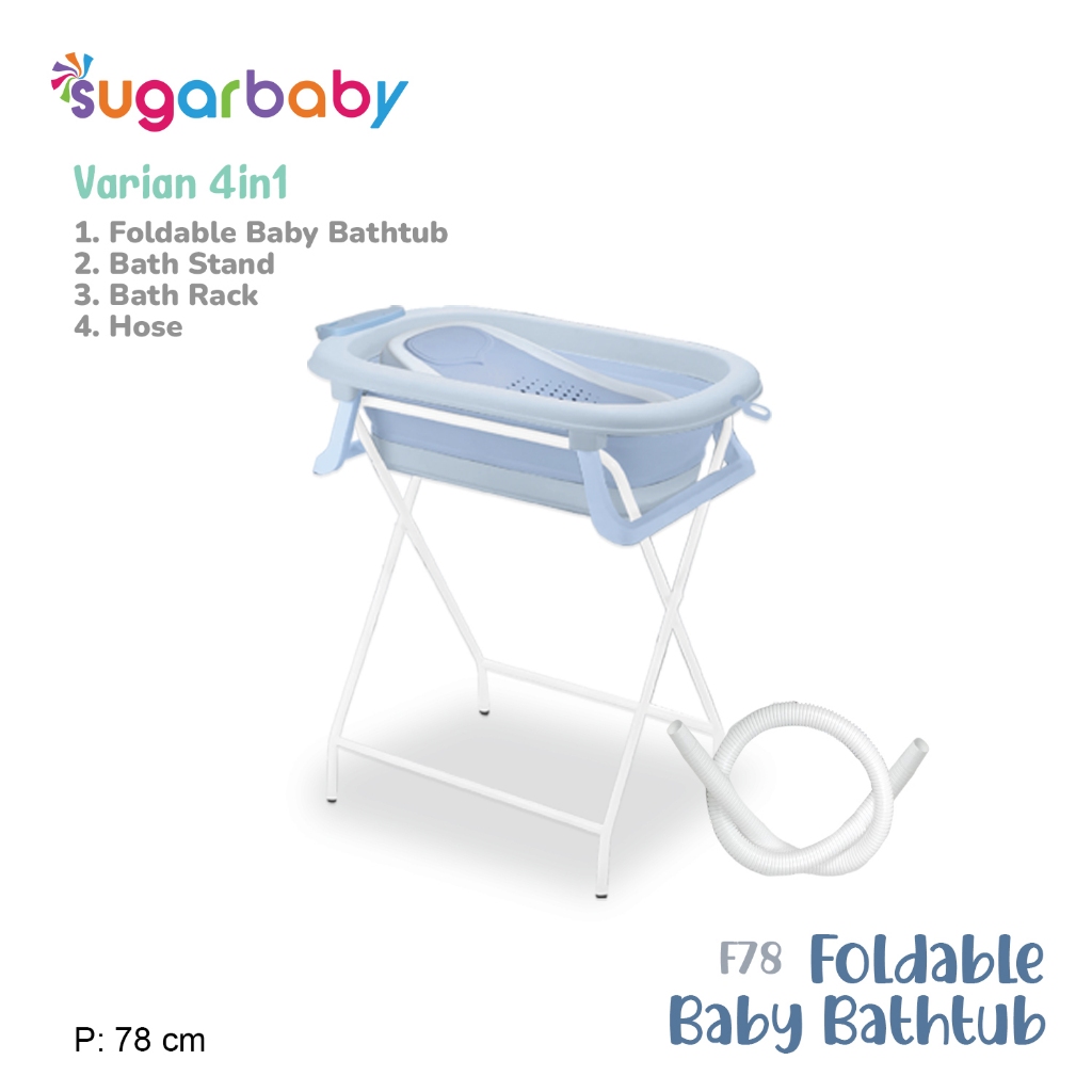Sugar Baby Foldable Baby Bathtub dengan Digital Thermometer F82 F78 F88 Bak Mandi Bayi Foto 5
