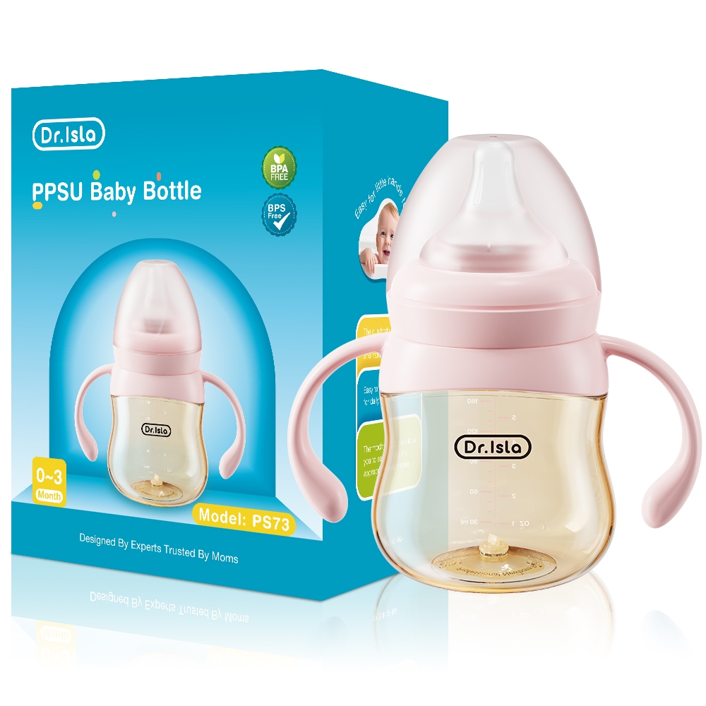 Botol Susu Bayi Dr.isla PS73 PPSU Anti Kolik Wide Neck dengan Gagang Foto 8