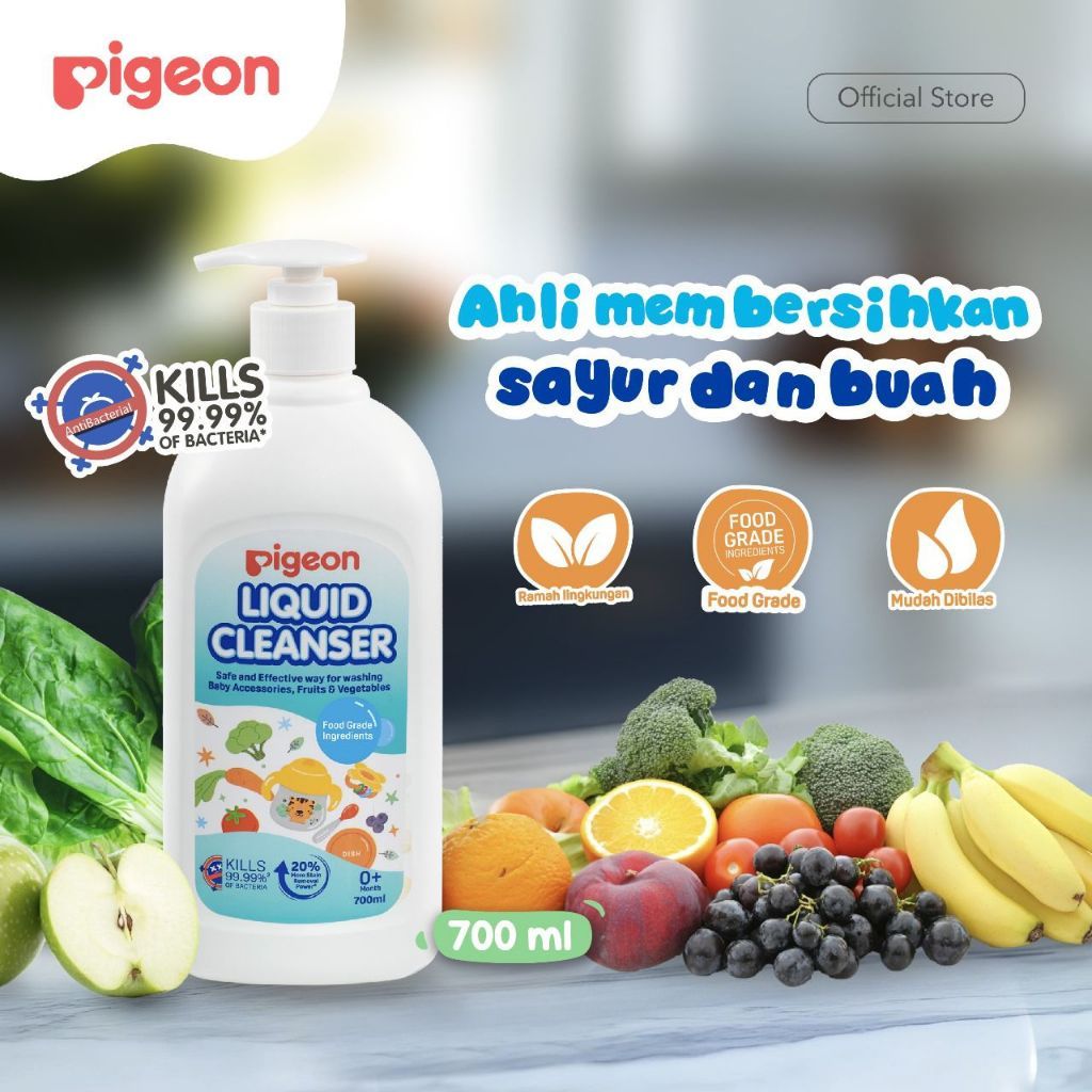 Pigeon Liquid Cleanser 700ml Botol Pump Food Grade Bebas SLS Pembersih Perlengkapan Bayi Foto 6