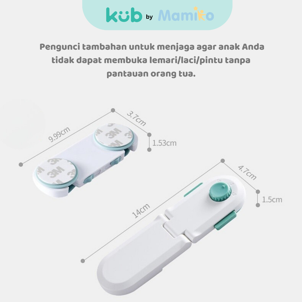 KUB Symmetrical Locks Pengunci Pengaman Laci Lemari Pintu Kulkas untuk Bayi Foto 2