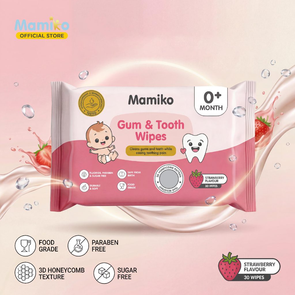 Mamiko Baby Gum & Tooth Wipes 30s Tisu Basah Pembersih Gigi Lidah Bayi Newborn Foto 6
