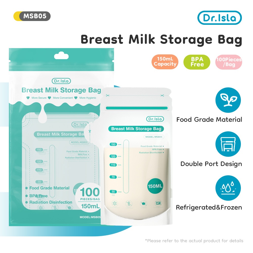 Dr.isla Kantong ASI Breastmilk Storage Bag 150ml 100 Pcs BPA Free MSB05