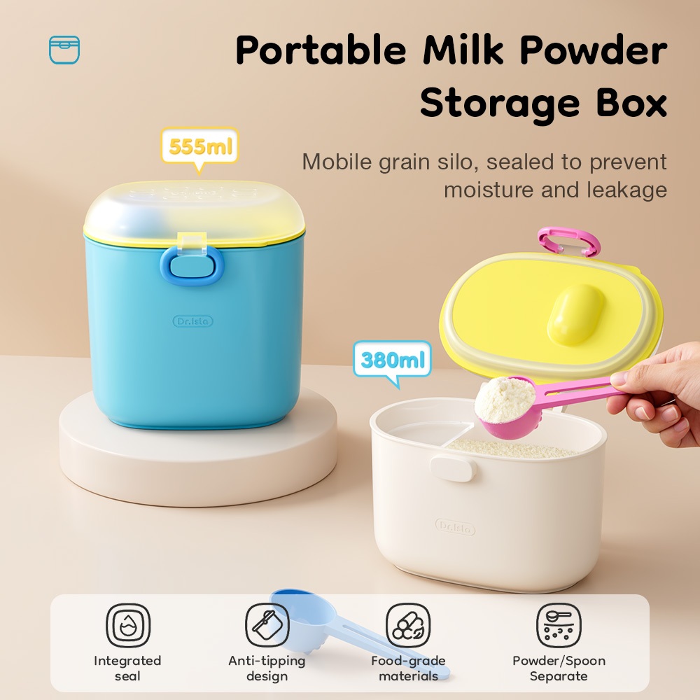 Dr.isla Milk Powder Container MP20 Kotak Susu Bayi Travelling 380ml 555ml BPA Free Foto 2