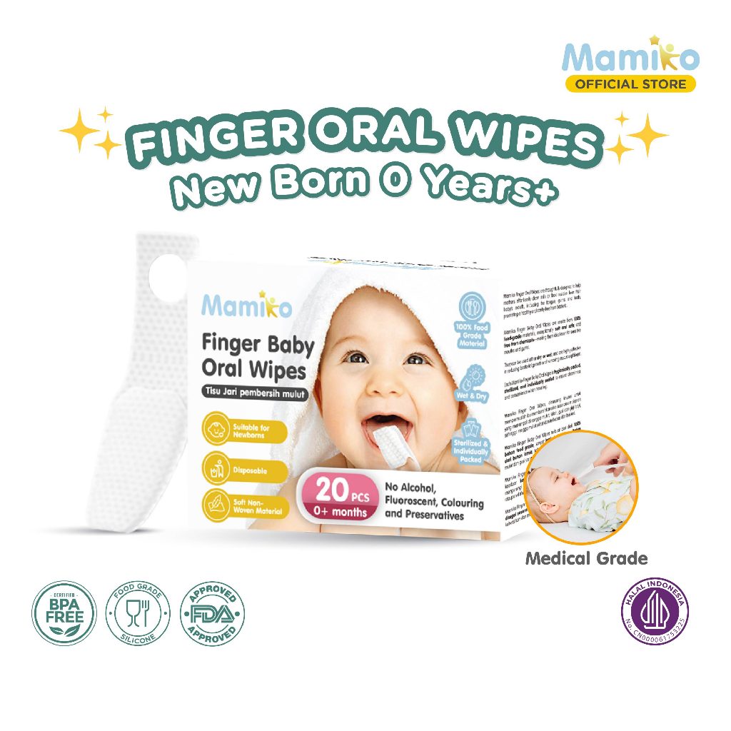 KUB x Mamiko Baby Oral Cleaner 30 PCS Steril 100% Cotton Pembersih Lidah Gusi Foto 7