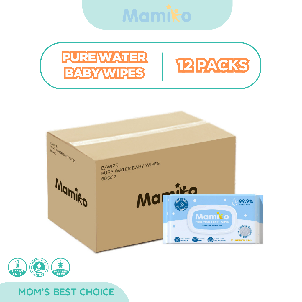 Mamiko Pure Water Baby Wipes Tisu Basah Bayi 80s Hipoalergenik Non Alkohol Foto 8