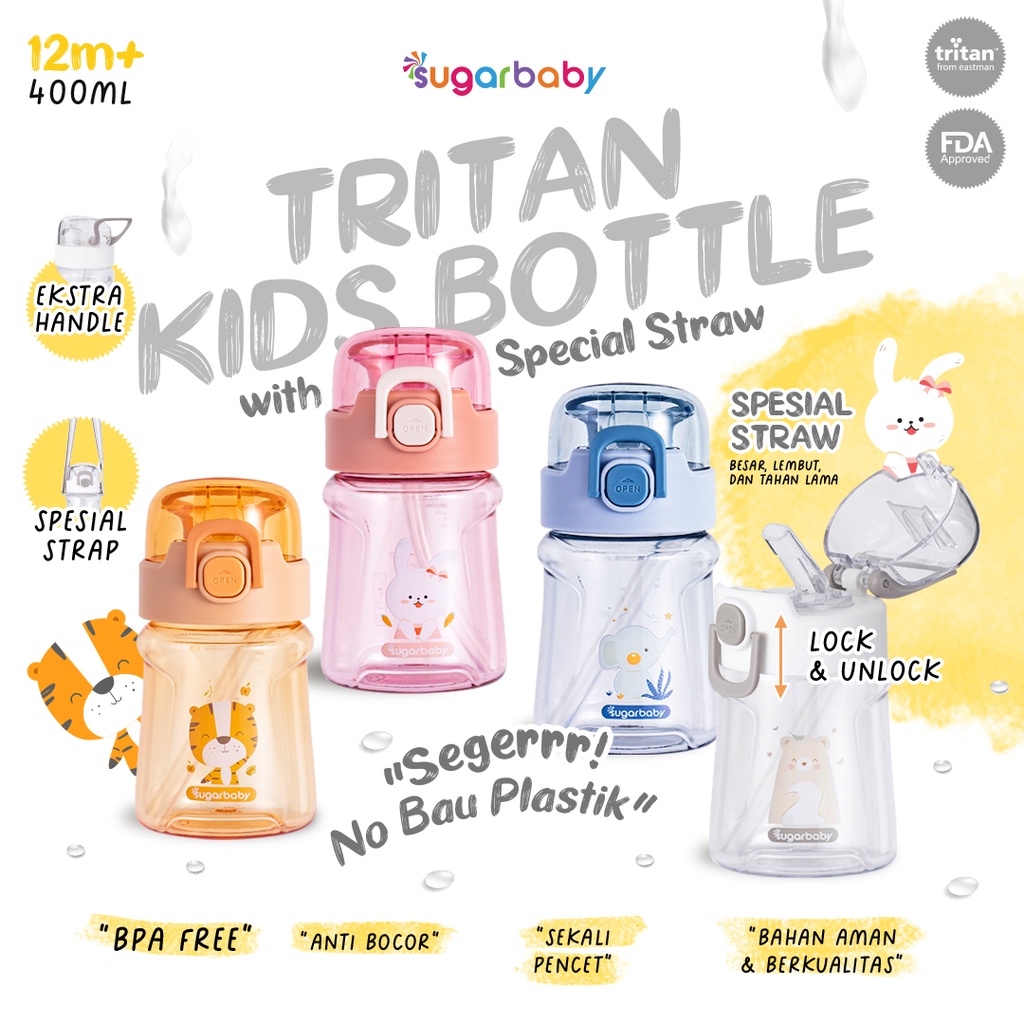 Sedotan & Sikat Pembersih Replacement Sugarbaby untuk Botol Tritan Kids TKBST400 Foto 3