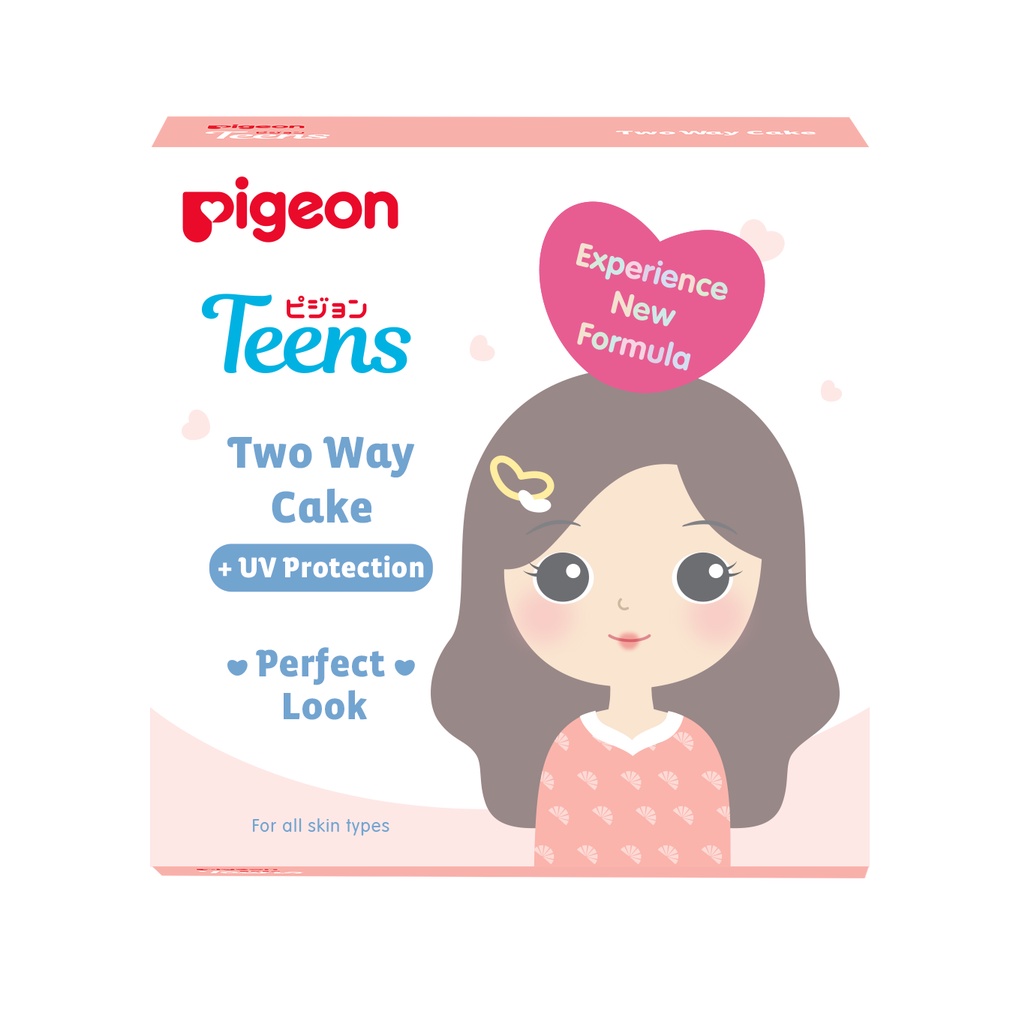 Bedak Compact Pigeon Teens Two Way Cake 14gr Shade Beige dengan UV Protection Foto 2
