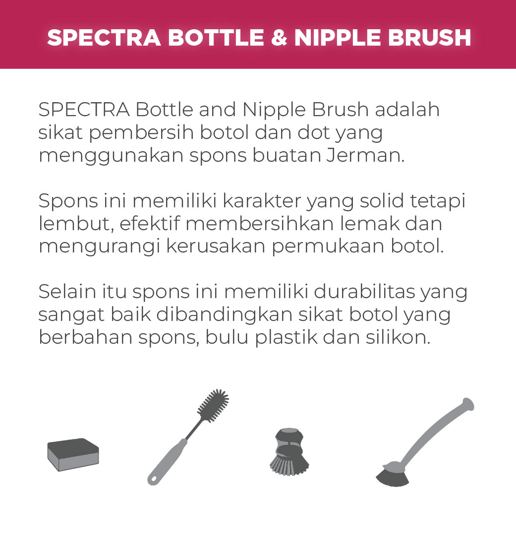 Sikat Pembersih Dot Nipple Spectra Ukuran Pendek 2pcs Original Foto 7