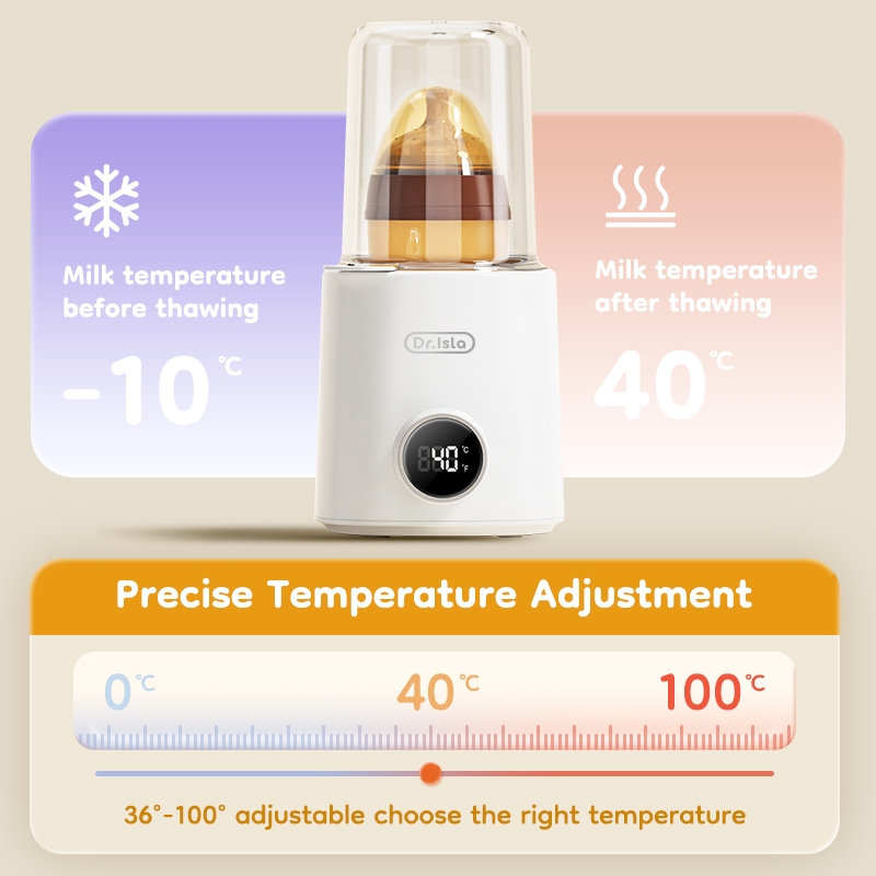 Dr.isla Sterilizer & Penghangat ASI Portable Botol Bayi N22 30-100°C Food Grade BPA Free Foto 3