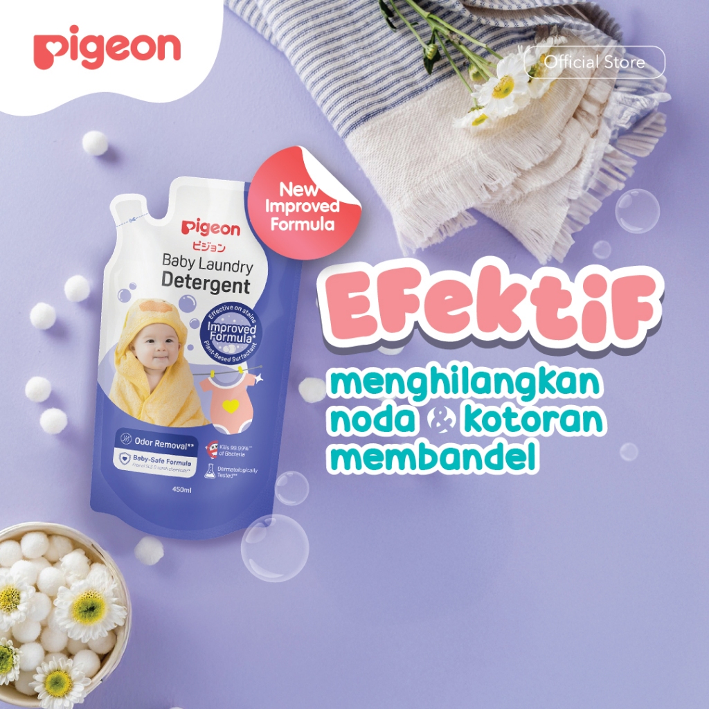 Paket Hemat Pigeon 2 Liquid Detergent 450ml + 1 Softener 400ml untuk Bayi Foto 2