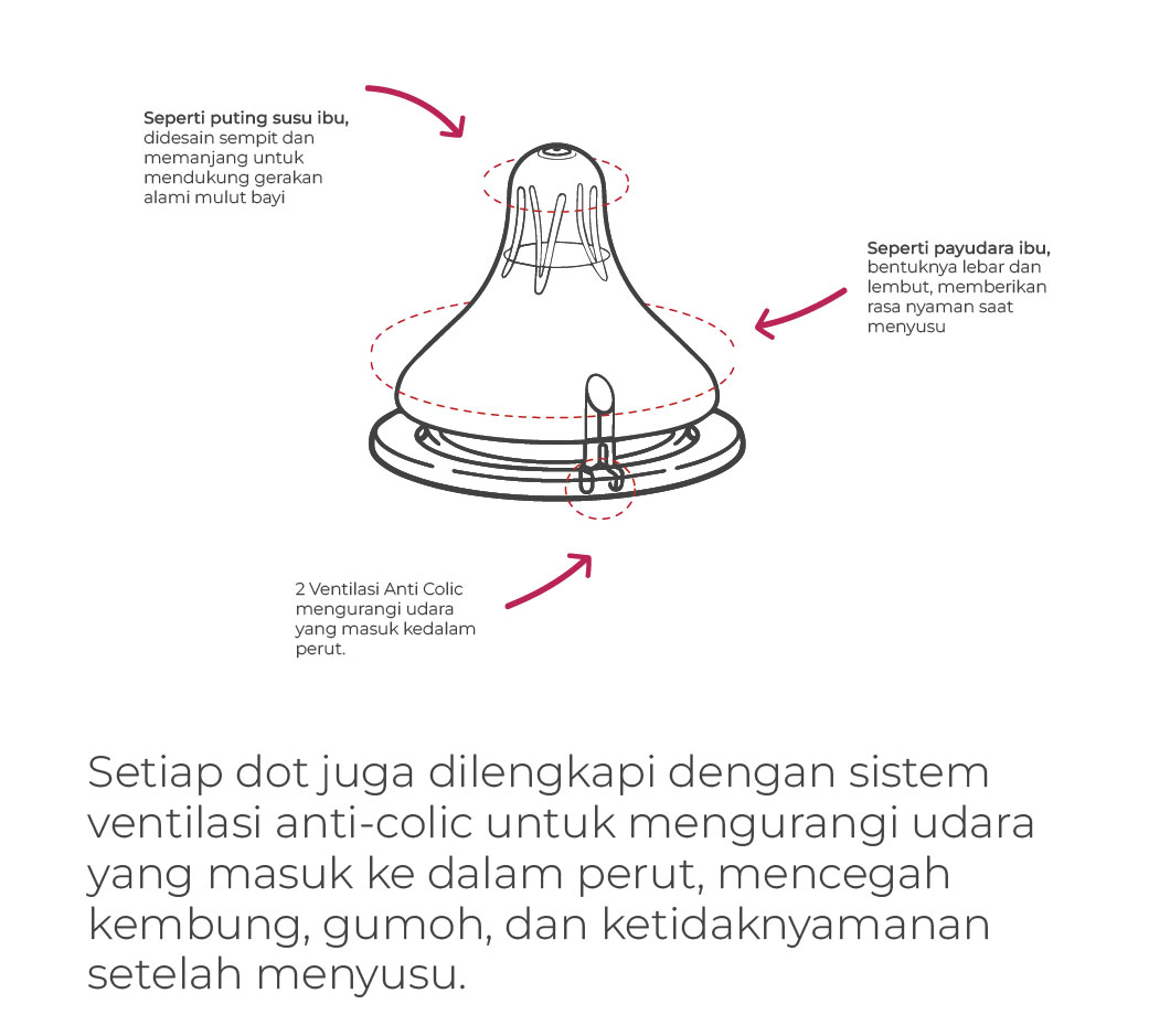 Spectra Dot Silicone Nipple Wide Neck Size L 2 Piece untuk Bayi Usia 6-9 Foto 7