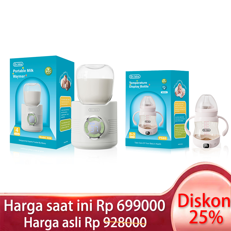 Dr.isla Penghangat Botol Susu Portable N38 LED Display 6 Adaptor Baterai Tahan Lama Foto 7