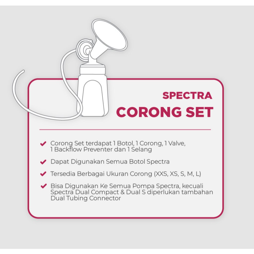 Spectra Breastshield Set 28mm Medium (M) Corong Pompa ASI + Botol PP 160ml Foto 3