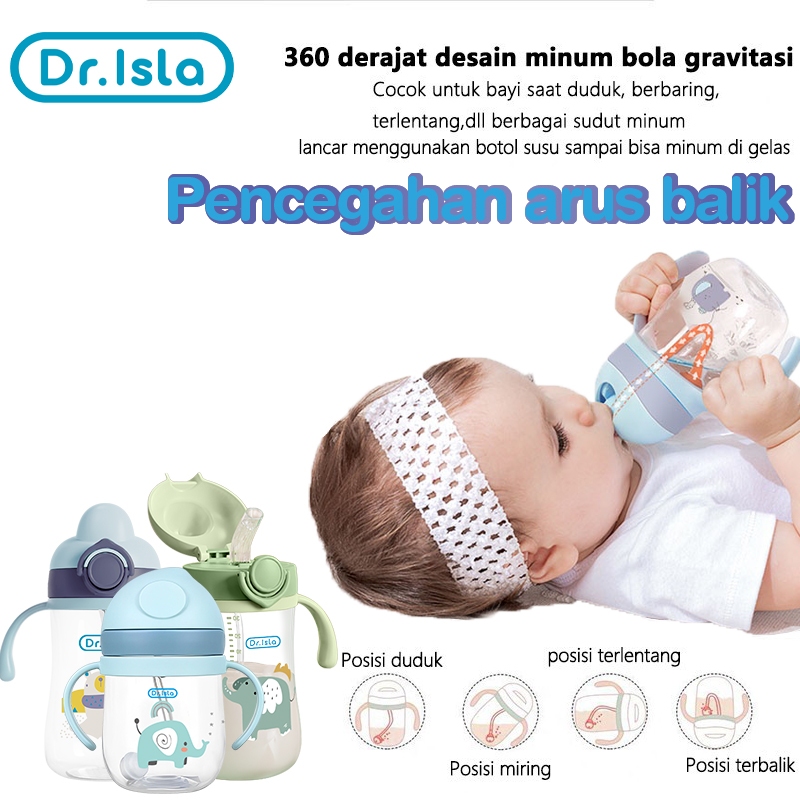 Botol Minum Bayi Dr.isla BY01 250ml Anti Kolik dengan Sedotan dan 2 Pegangan Foto 3