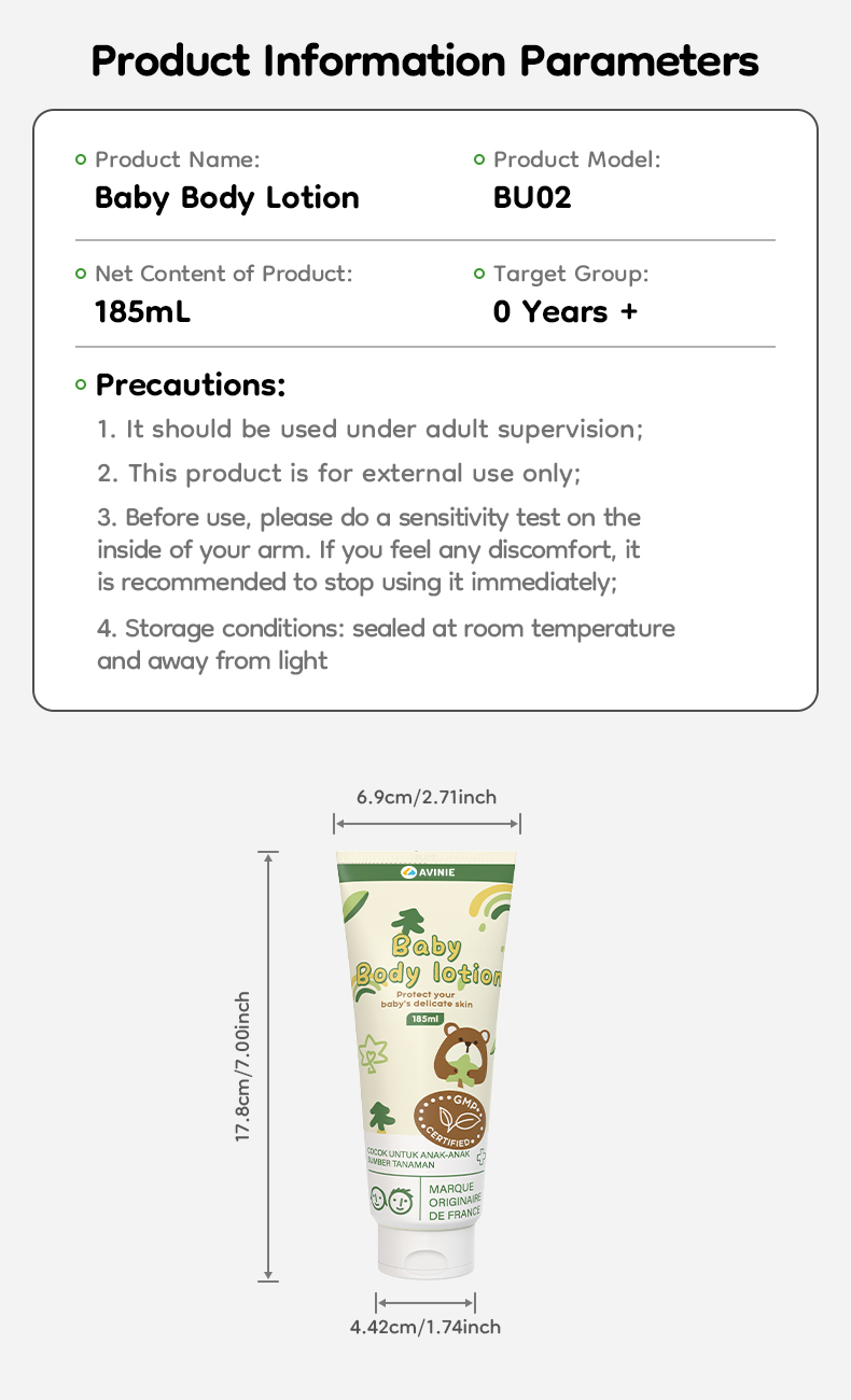 Avinie Body Lotion Bayi Hipoalergenik 185ml Melembabkan & Menenangkan Kulit Foto 7