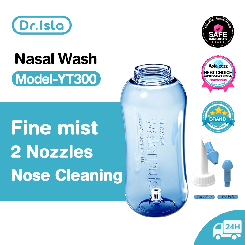 Dr.isla Pencuci Hidung Dewasa & Anak Portable 300ml YT300 dengan 10 Sachet Garam Foto 2